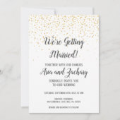 Gold Confetti Calligrafie We worden getrouwd Kaart (Voorkant)