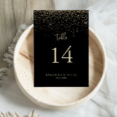 Gold Confetti Calligraphy Fancy Script Wedding Kaart