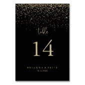 Gold Confetti Calligraphy Fancy Script Wedding Kaart (Voorkant)