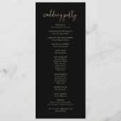 Gold Confetti Calligraphy Fancy Script Wedding Programmakaart (Achterkant)