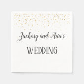 Gold Confetti Calligraphy Napkins Servet (Voorkant)