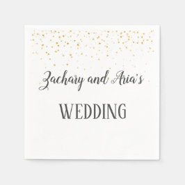 Gold Confetti Calligraphy Napkins Servet