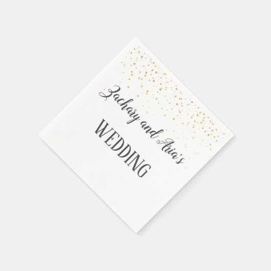 Gold Confetti Calligraphy Napkins Servet (Hoek)