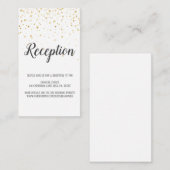 Gold Confetti Calligraphy Wedding Reception Kaart (Voorkant / Achterkant)