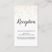 Gold Confetti Calligraphy Wedding Reception Kaart (Voorkant)