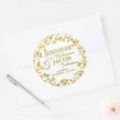 Gold Confetti Celebration Ronde Sticker (Envelop)
