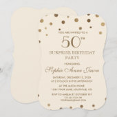 Gold Confetti Champagne 50e SurPrize-dag Kaart (Voorkant / Achterkant)
