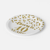Gold Confetti Cheers tot 40 jaar verjaardag Papieren Bordje (Gekanteld)
