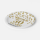 Gold Confetti Cheers tot 50 jaar verjaardag Papieren Bordje (Gekanteld)