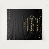 Gold Confetti Class of 2021 backdrop afstuderen Wandkleed (Voorkant (horizontaal))