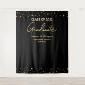 Gold Confetti Class of 2021 backdrop afstuderen Wandkleed (Voorkant)