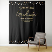 Gold Confetti Class of 2023 backdrop afstuderen Wandkleed (In situ)