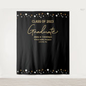 Gold Confetti Class of 2023 backdrop afstuderen Wandkleed (Voorkant)
