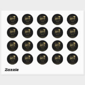Gold Confetti Class of Graduation Party Favoriet Ronde Sticker (Vel)