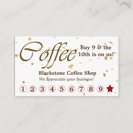 Gold Confetti Coffee Loyalty (Voorkant)