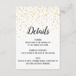 Gold Confetti Detail-kaart Informatiekaartje