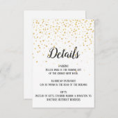 Gold Confetti Detail-kaart Informatiekaartje (Voorkant / Achterkant)