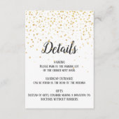 Gold Confetti Detail-kaart Informatiekaartje (Voorkant)