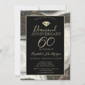 Gold Confetti Diamond Marble Wedding Jubileum Kaart (Voorkant)