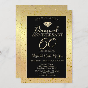 Gold Confetti Diamond Wedding Jubileum Kaart