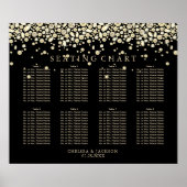 Gold Confetti Diamonds op de Zwarte Zitkast Poster (Voorkant)