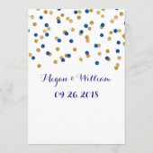 Gold Confetti Donkerblauw Wedding Menu (Achterkant)