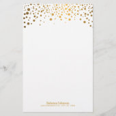 Gold Confetti Dot Print Briefpapier (Voorkant)