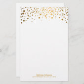 Gold Confetti Dot Print Briefpapier (Voorkant / Achterkant)