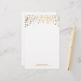 Gold Confetti Dot Print Briefpapier