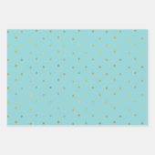 Gold Confetti Dots Aqua Mint Christmas Inpakpapier Vel (Voorkant 3)
