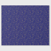 Gold Confetti Dots Midnight Blue  Cadeaupapier (Vlak)