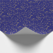 Gold Confetti Dots Midnight Blue  Cadeaupapier (Hoek)