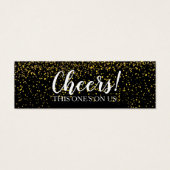 Gold Confetti Drink Ticket Kaarten Mini Visitekaartjes (Voorkant)