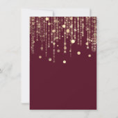 Gold Confetti Drip Birthday Bridal Burgundy Maroon Kaart (Achterkant)