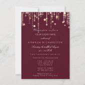 Gold Confetti Drip Birthday Bridal Burgundy Maroon Kaart (Voorkant)