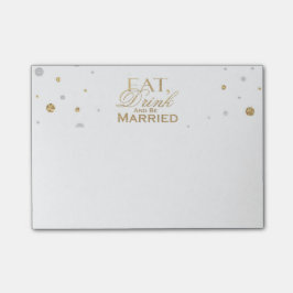 Gold Confetti Eat Drink en moet worden gehuwd Post-it® Notes