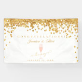 Gold Confetti Elegant Champagne Wedding Spandoek (Horizontaal)