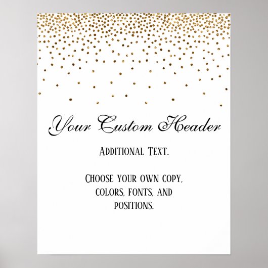 Gold Confetti Elegant doet het uzelf-trouwbord Poster (Voorkant)