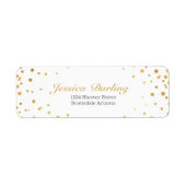 Gold Confetti Elegant Etiket (Voorkant)