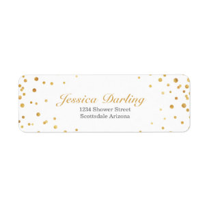 Gold Confetti Elegant Etiket