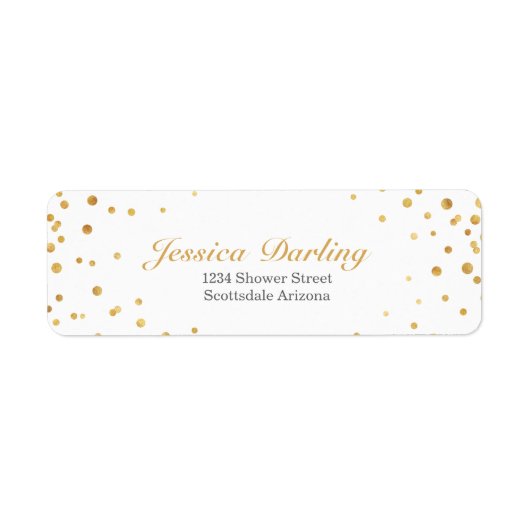 Gold Confetti Elegant Etiket (Voorkant)