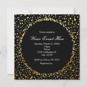 Gold Confetti Elegant Glamor Stippen Kaart