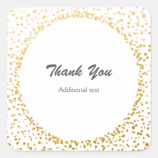 Gold Confetti Elegant Glamor White Favor Stickers (Voorkant)