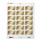 Gold confetti elegant kerstfeest etiket (Full Sheet)