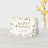Gold Confetti Employee Jubileum Kaart (Gele Bloem)