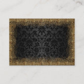 Gold Confetti en Black Damask - Ontvangst Informatiekaartje (Achterkant)