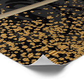 Gold Confetti en Black Damask - Zitkast Poster (Hoek)