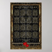 Gold Confetti en Black Damask - Zitkast Poster (Voorkant)