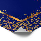 Gold Confetti en Donkerblauw - Welkom Poster (Hoek)