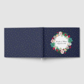 Gold Confetti en Flowers Wedding Guest Book Gastenboek (Volledig)